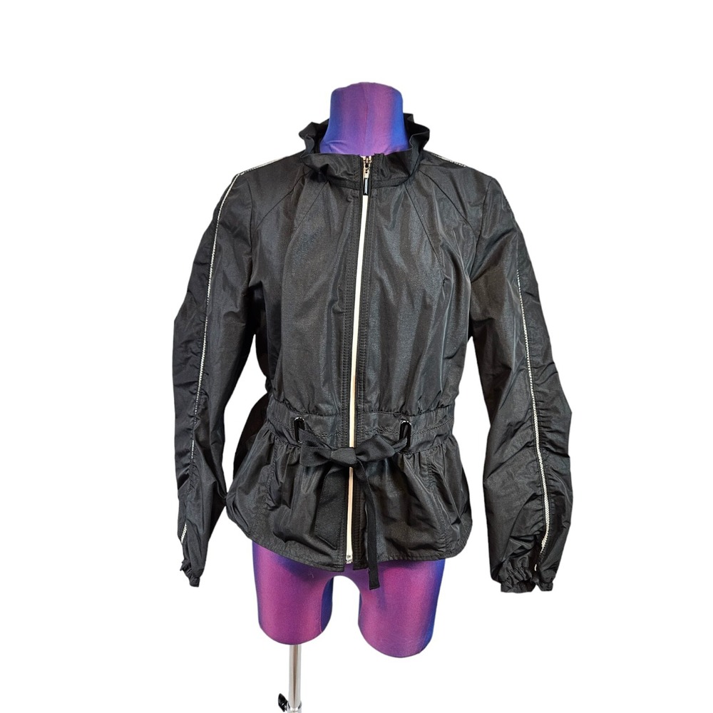White House Black Market Black Lightweight Windbreaker Jacket Size 10 Women N56